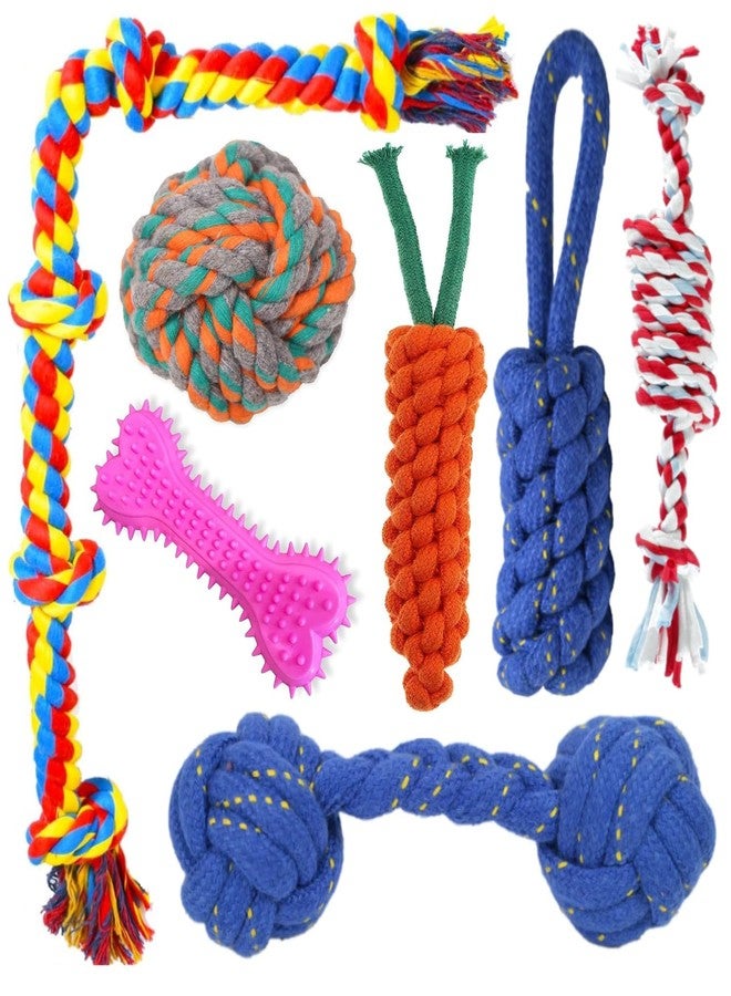 Agirav Tail Dog Toys + Dog Chew Toys + Puppy Teething Toys + Rope Dog Toy + Dog Toys for Small to Medium Dog Toys + Dog Toy Pack + Tug Toy + Dog Toy Set + Washable Cotton Rope for Dogs(Pack of 7) - Image 1